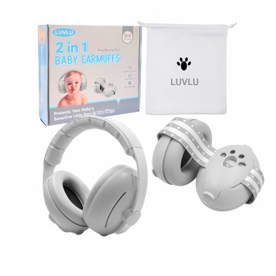 Casti antifonice pentru bebelusi si copii LUVLU&amp;trade;, 0-4 ani, Model Convertibil 2 in 1, Reglabile, Fara presiune pe fontanela, Anulare zgomot 25dB SNR, P foto