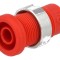 Conector banană 4mm soclu 25A 1kV roșie nichelat izolație