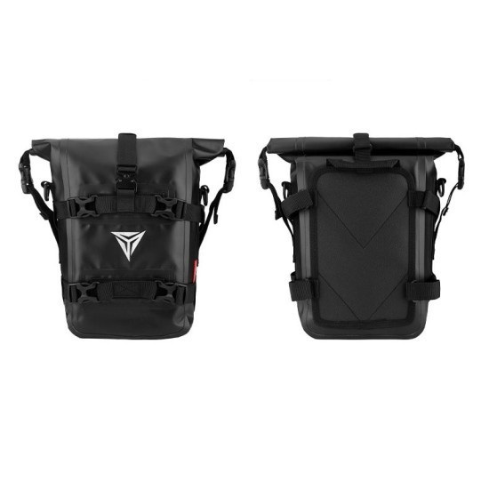 Geantă Moto Impermeabilă cu Capacitate Reglabilă 5-8L, Motowolf, prindere cadru motocicleta, universala, material Plato 500D, Negru