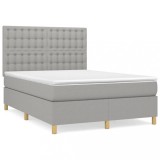 Cumpara ieftin Pat continental, gri deschis, 140x200 cm, material textil