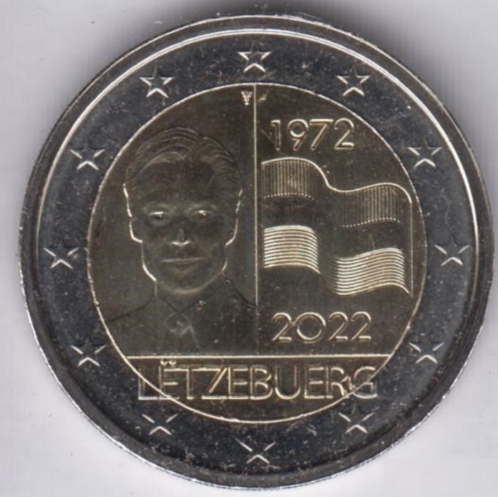 LUXEMBURG moneda 2 euro comemorativ 2022_Drapel, UNC