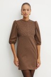 Silvian Heach rochie GABA culoarea maro, mini, evazată, GPA24123VE