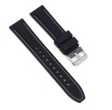 Curea de ceas neagra cu insertii gri 18mm 20mm 22mm 24mm WZ940