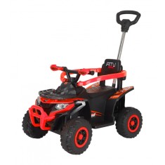 ATV electric cu maner 4 in 1, pentru copii 1-3 ani, Kinderauto Hercules, 35W, 6V, telecomanda, premium, rosu