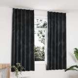 Gossi draperii opace, 2 buc., antracit, 140x175 cm, catifea, carlige