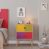 Noptiera Adore Rainbow, 2 sertare, Rainbow Multicolor, 44 x 66 x 44 cm