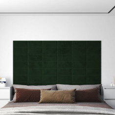 Panouri de perete 12 buc. verde închis 30x15 cm catifea 0,54 m² GartenMobel Dekor