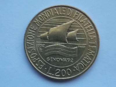 200 lire 1992 Italia-COMEMORATIVA foto