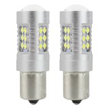 Bec Led 24SMD 3030 12/24V Frana semnalizare ceata 1156 P21W BA15s Canbus 2buc - Alb Garage AutoRide, Amio