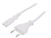 Cablu Alimentare ESPE 3m 2x0.75mm2 PVC Alb, Mufa CEE 7/16 (C) si IEC C7 Mama