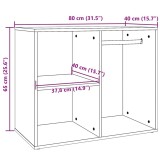 vidaXL Dulap de dressing, stejar fumuriu, 80x40x65 cm, lemn compozit