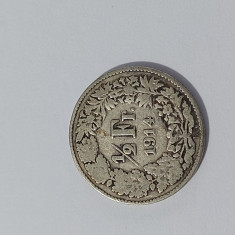 Moneda argint 1/2 franc 1914 Elvetia(11)