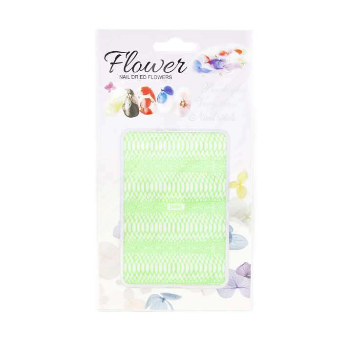 Abtibild decor pentru unghii, Flower B066, verde