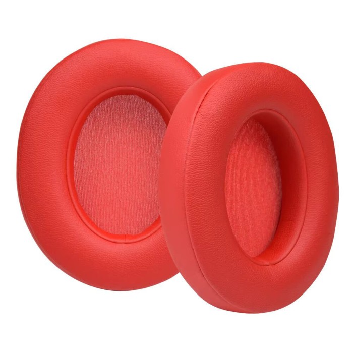Set 2 bureti Edman pentru casti Beats Studio 3, Studio 2.0 cu fir/Wireless, Over-Ear, Piele ecologica, Rosu
