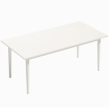 HOMCOM Masă pentru 8 persoane, Masă modernă de bucătărie cu picioare din lemn masiv, 180 cm, crem | Aosom Romania