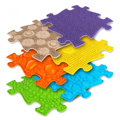 Covoras ortopedic senzorial puzzle set pentru bebelusi muffik foto