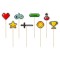 Set 8 decoratiuni petrecere betisoare, Game On, 10 cm