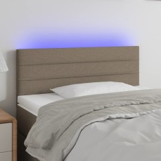 vidaXL Tăblie de pat cu LED, gri taupe, 80x5x78/88 cm, textil 3121730