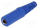 Conector banană 4mm soclu 32A 33VAC 70VDC albastru nichelat SCH&Uuml;TZINGER
