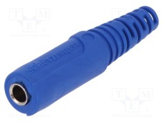Conector banană 4mm soclu 32A 33VAC 70VDC albastru nichelat SCH&Uuml;TZINGER