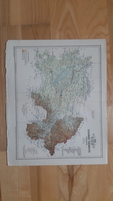 Harta comitatului Satu-Mare SZATMAR (1897) (cromolitografie) harta veche Transilvania judetului judetul zonele Maramures , Baia-Mare