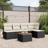 Gossi set mobilier de gradina cu perne, 6 piese, negru, poliratan
