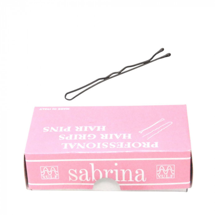 Agrafe de par ondulate negre, cu bulb, Sabrina, 4,5 cm, 200gr