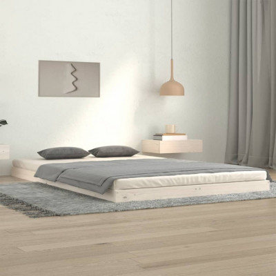 Cadru de pat, alb, 120x200 cm, lemn masiv de pin GartenMobel Dekor foto