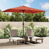 Umbrela soare exterior Gossi caramiziu 300x200cm, poliester, structura otel, protectie UV, manivela