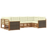 vidaXL Set de canapele de exterior cu pernă 6 pcs Natural și Crem 3383768