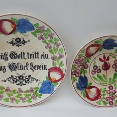 Lot de 2 farfurii decorative Villeroy and Boch pictate cu tematica religioasa