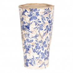 Vaza decorativa ceramica alb albastru Flowers ? 14 cm x 25 cm foto
