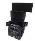 Intrerupator rotativ buton 3 pozitii 1-0-2 6A incastrabil pentru tablouri cu 2 contacte normal deschise NO, Omu System