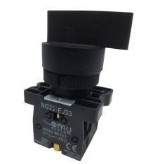 Intrerupator rotativ buton 3 pozitii 1-0-2 6A incastrabil pentru tablouri cu 2 contacte normal deschise NO