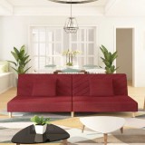 vidaXL Canapea extensibilă cu 2 locuri, 2 perne, roșu vin, textil 375896