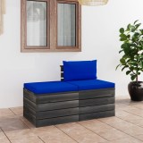 vidaXL Set mobilier grădină din paleți, 2 piese, cu perne, lemn de pin 3061681