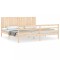 Cadru pat cu tablie 200x200 cm, lemn masiv de pin