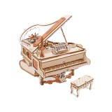 Puzzle 3D Cutie Muzicală Pianul Magic, ROKR, lemn, 223 piese