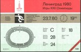 !!! BILET INTRARE J.O. MOSCOVA - FOTBAL - LENINGRAD 23 VII 1980 / CEL DIN SCAN