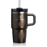Stanley Quencher H2.O FlowState&trade; Fluted Tumbler pahar din oțel inoxidabil cu pai mic Gunmetal Shine 600 ml
