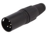 Mufă XLR Tată 4 Pin Lipire Argintat Neagră