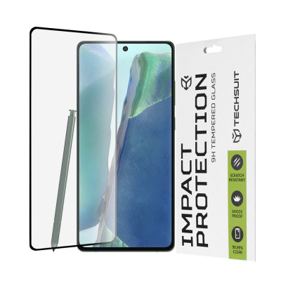 Folie pentru Samsung Galaxy Note 20, Techsuit 111D Full Cover / Full Glue Glass / 3D Curved Screen, Black foto