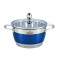 Cratita din inox Bohmann, 4.6 l, 22 cm, capac sticla termorezistent, inclusiv inductie, Albastru