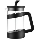 Presă de cafea franceză Kinghoff KH 1399, 1 l, Bol de sticlă, Negru