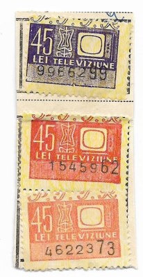 Timbre P.T.T.R. televiziune, anii &amp;#039;60 - neobliterate (3 buc.) foto