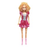 Păpușă manechin &icirc;naltă cu rochie roz-argintie, păr blond, 60 cm, CMCLASS