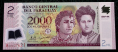 Paraguay 2000 2.000 Guaranies 2008 polimer UNC necirculata ** foto