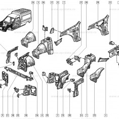 Balama capota OE Renault Rapid Expres F40 1985-1998 , suport fixare fata pozitia 19 Kft Auto