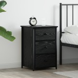 vidaXL Noptieră Negru Stejar Negru Stejar MDF, Metal Compactă