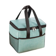 Geanta termica flippy pentru pranz, compartimente telefon si tacamuri, multifunctionala, impermeabila, 24x18x21 cm, verde
